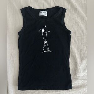 Black Graphic Tank Top